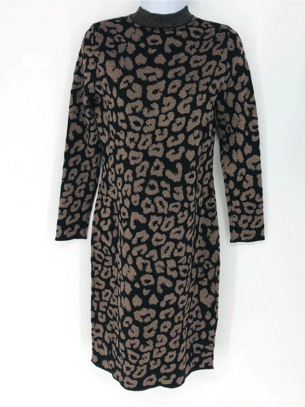 Banana Republic cheetah metallic bodycon dress sz- med - Picture 3 of 9